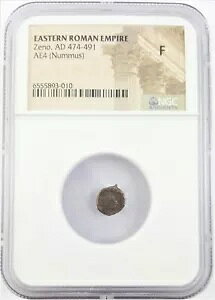 NGC F - FINE - Roman AE4 of Zeno AD 474 - 491 NGC Ancients �F�� 9mm �u�����Y