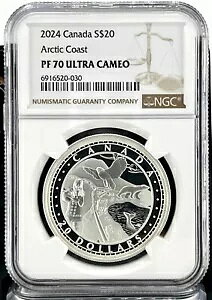 2024 Ji_ $20 _X EH[^[Y A[NeBbN R[Xg 1 IX Vo[ RC - NGC PF 70 UCAM