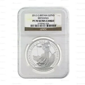 最後の1つ!! 2012 英国 グレートブリテン シルバー ブリタニア 1オンス NGC PF70 カメオ プルーフ コイン