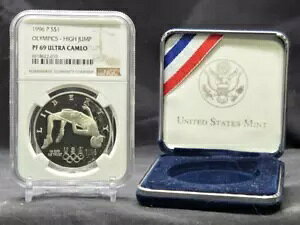 1996 �N�I�����s�b�N - �n�C�W�����v - $1 - NGC PF69 UC - 0.999 �V���o�[ �R�C�� �u���E�� ���x��