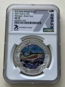 2021 �V���o�[ 1oz �N�b�N�A�C�����h �~�V�K�� �u���b�N �g���E�g NGC MS70 7K �č��X�e�[�g �V���[�Y