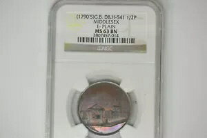 CMX: 1790 N 1/2 yj[ - D&H 541 - ~hZbNX - NGC MS-63 BN