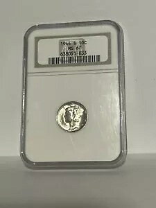 1944-S Bu Mercury Dime NGC MS 67~�f�G�Ő����Ŗ��邢���̔h��ȗ�