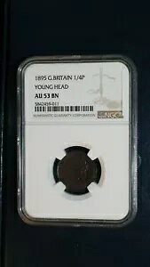 1895 イギリス 1/4 ペニー NGC AU53 BN ヤング ヘッド 1/4P コインを価格で販売します!
