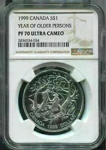 1999 Ji_ $1 - ۍҔN - NGC PF70 UC /  COA t