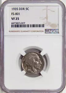 1935 DBL DIE REV 5c NGC VF 25 FS-801 ~ lC̃obt@[jbP DDR i