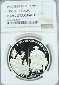 1995 �Z�C�V�F�� �V���o�[ 25 ���s�[ �o�X�R �_ �K�} NGC PF 69 �E���g�� �J���I �g�b�v �|�b�v !