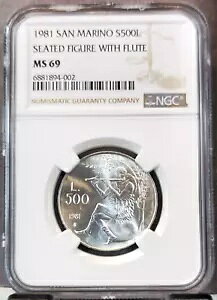 1981 �T���}���m �V���o�[ 500 ���� ���Ȑ} �t���[�g���t NGC MS 69 �g�b�v �|�b�v 1