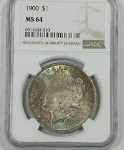 1900 �����K�� �h�� CERTIFIED NGC MS 64 �V���o�[ �h�� �` �I���W�i�����F