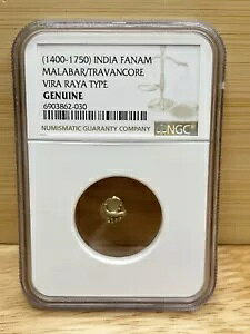 1400-1750 Ch Fanam Malabar / Travancore Vira Raya ^Cv { NGC