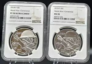 2018 P $1 ꎟE 100 NLO 2 RCLOZbg NGC PF70 UC/MS 70