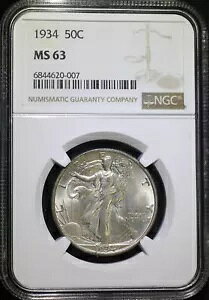 1934 P �E�H�[�L���O ���o�e�B �V���o�[ �n�[�t�_���[ NGC MS63 �`���C�X BU �E�F���X�g���b�N �R�C��