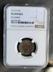 1912 s v ニッケル NGC VG 細部をクリーニング済み