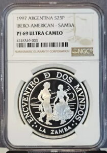 1997 �A���[���`�� �V���o�[ 25 �y�\ �C�x�� �A�����J�� �T���o �_���X NGC PF 69 �E���g�� �J���I