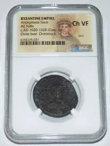 rU`鍑 AE FOLLIS 1020-1028 AD NGC F Ch VF RC