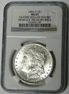 NGC MS63 1884-O �č������Ȃ̃o�b�O����̃��[�K�� �V���o�[ �_���[ �I���[�e �J���U�X �z�[�h