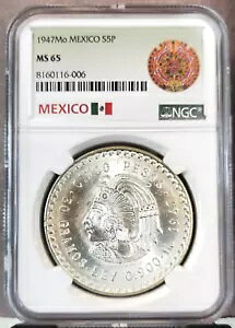 1947 ���L�V�R �V���o�[ 5 �y�\ �N�A�E�e���b�N NGC MS 65 ���[ �~���g ��������΂̌���