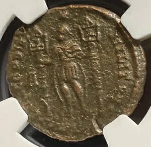 VETRANIO 350 AD Chi-Rho �W�����[�}�鍑 SCARCE �ӒD�ҍc��R�C�� NGC VF