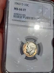 C{[g[ 1963 D 10c NGC MS66 FT [Yxg _C toh g[` 66FT 66FB