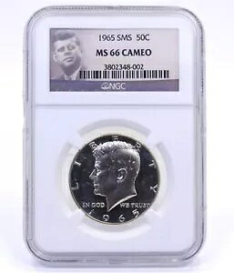 1965 SMS JFK KENNEDY �V���o�[ �n�[�t�_���[ NGC MS66 �J���I 50C MS66CAM