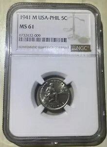 �t�B���s�� �č� 1941 M 5 �Z���^�{�X �L�[ CN �R�C�� ��N���s �I�� NGC MS 61