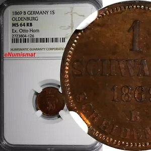 hCc IfuN 1869-B 1 V@[ NGC MS64 RB gbvO[h Ex.HORN KM# 190(126)
