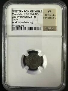 �����[�}�鍑 Valentinian 1�Aad 364-375 AE3 Victory Adv�AVF�ASiscia�ANGC
