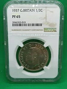 1937�N �C�M���X �W���[�W6�� �V���o�[ �n�[�t�N���E�� 2�V�����O6�y���X FDC NGC PF 65
