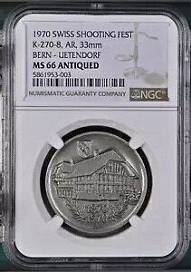1970 �X�C�X �V���[�e�B���O �t�F�X�g K-270-8�AAR�A33mm �x���� - �E�G�e���h���t - NGC MS 66 �A���e�B�[�N