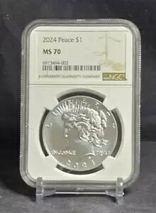 2024 P �s�[�X �h�� - $1 - NGC MS70 - �V���o�[ �R�C�� - �u���E�� ���x�� /w OGP