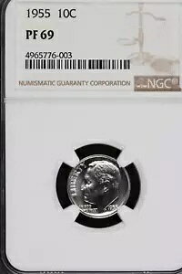 1955 �v���[�t ���[�Y�x���g �_�C�� NGC PF69 *DoubleJCoins* 9100-77