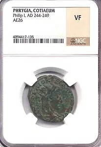COTIAEUM PHRYGIA �t�B���b�v 1 �� AD 244-249 AE26 NGC VF ���C�I�� **���A** AC