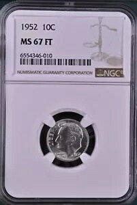 1952 10C FB ���[�Y�x���g �_�C�� NGC MS67FT 6554346-010