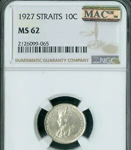 1927 �C���W�� �V���o�[ 10 �Z���g KM 29B NGC MS62 MAC �X�|�b�g���X *