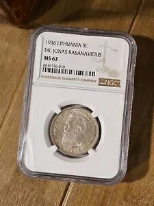 1936�N Jonas Basanavi?ius - NGC MS62 - ���g�A�j�A 5 ���^�C���-