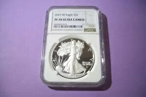 2023 W �V���o�[ �A�����J�� �C�[�O�� NGC PF70 �E���g�� �J���I�ACOA&�~���g �{�b�N�X �u���E�� ���x���t��