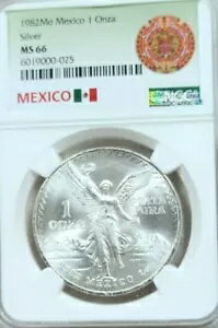 :1982-Mo 1-ONCE MEXICO LIBERTAD WINGED-VICTORY KM# 494.1 NGC MS-66 �n�C�O���[�h