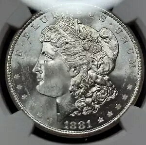 1881�N S $1 ���[�K�� �V���o�[ �_���[ NGC MS65 �u���X�g�z���C�g �h�� US�^�C�v Cin *H380