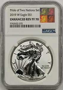 2019-W �V���o�[ �C�[�O�� $1 NGC ������ PF 70 (2 �̍��Ƃ̃v���C�h �Z�b�g)