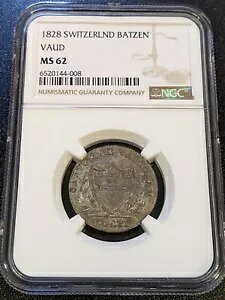 1828 MS62 �X�C�X �X�C�X �J���g�� VAUD �r���� �o�b�c�F�� NGC KM 20 �f���炵������