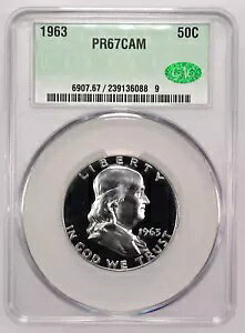 1963 CAC PR67CAM CAC $220-APR Pop 38 of 4,929 NGC+ PCGS ??? �t�����N���� �n�[�t�_���[