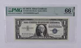 $1 1957 A シルバー証明書 FR-1620 PMG 66 EPQ *9836