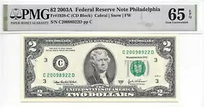 2003A tBftBA $2 FRN 荢 CD ubN PMG 65 EPQ  Unc