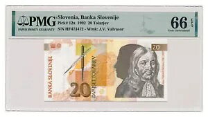 XxjA 20 Tolarjev 1992 PMG O[h MS 66 EPQ Ζ