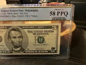 2003 �t�B���f���t�B�A 5 �h�� �X�^�[���� PCGS CHOICE AU 58 PPQ �V���[�Y �L�[