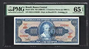 uW One Cruzeiros Novos 1000Cr ND(1966-67) P187b ʃO[h 65