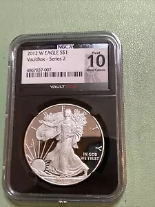 2012-W �v���[�t �V���o�[ �C�[�O�� NGCX �v���[�t 10 �E���g�� �J���I (NGC PF70) VaultBox �V���[�Y 2