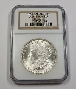 1888 P NGC MS62 VAM 11 DDO EAR |�����K�� �h����� - 1 �č��h�� �R�C�� #40409A