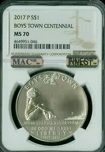 2017 P BOYS TOWN Vo[ h NGC MS70 MAC ō &  MAC X|bgX *