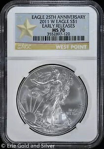 2011-W $1 �o�[�j�b�V�� �A�����J�� �V���o�[ �C�[�O�� NGC MS 70 |���������[�X 25 ���N